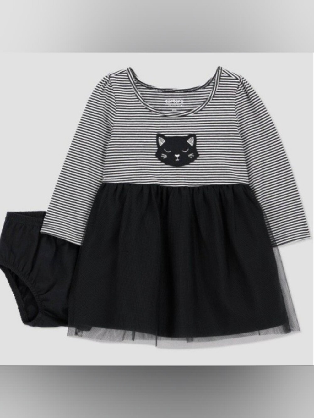 Carter's Just One You® Baby Girls' Halloween Striped Cat Dress - Black